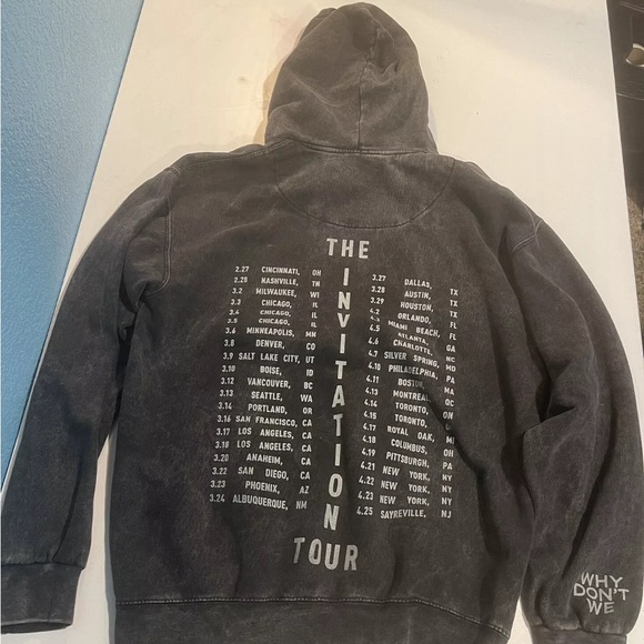 Why Don’t We Merch Boy Band S “The Invitation Tour” Hoodie Gray Sweatshirt - Picture 7 of 12